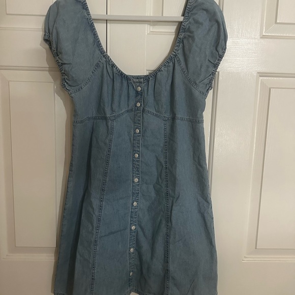 Madewell/ Denim Margie Mini Dress in Bevy Wash size 12 - Picture 7 of 9